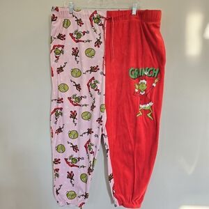 Dr Seuss The Grinch Women Christmas Sleep Fleece Pajama Velour Jogger Pants.E48‎